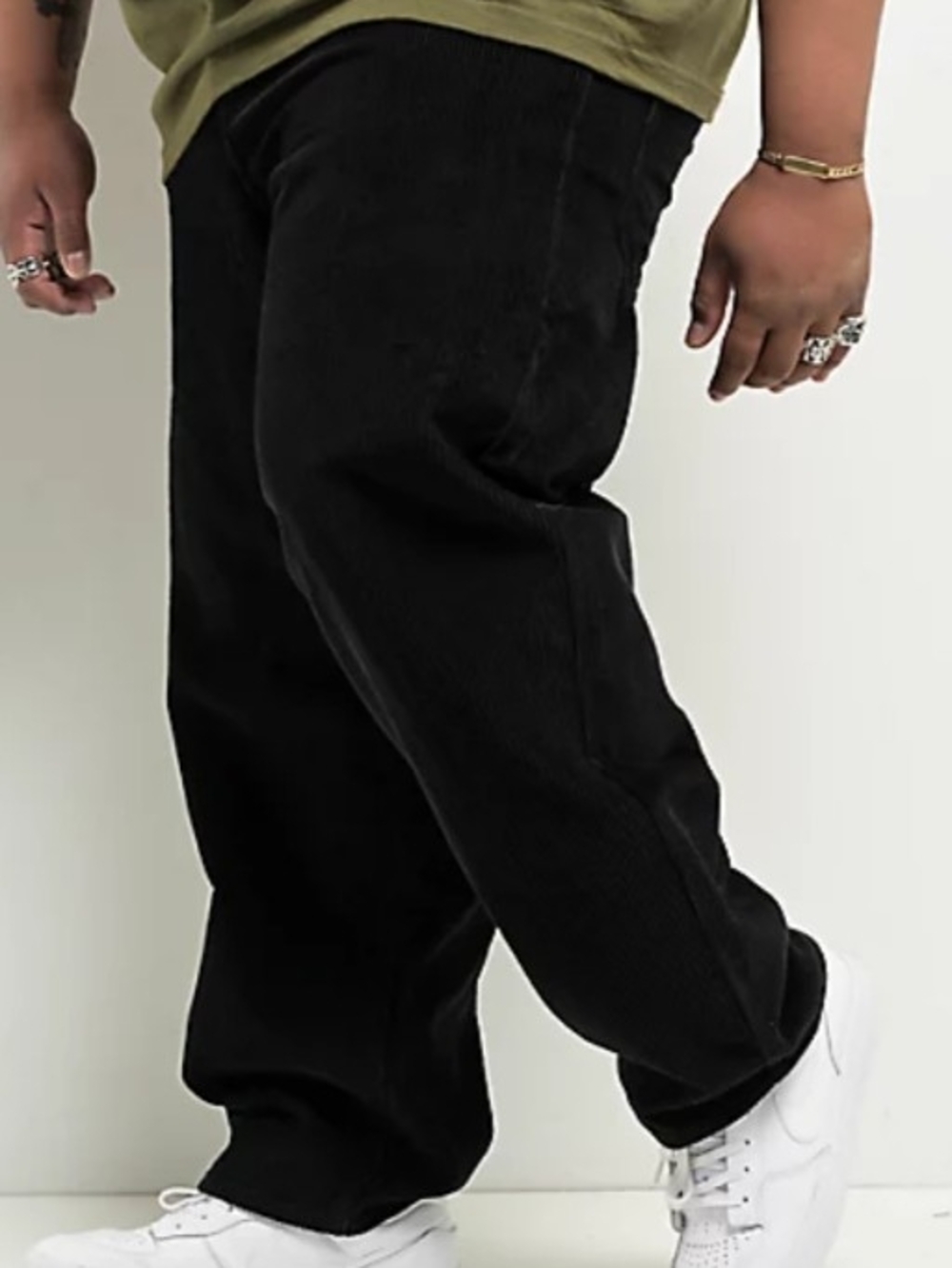 Men's Black Corduroy Empyre Size 28 Pants - Classic Straight Fit